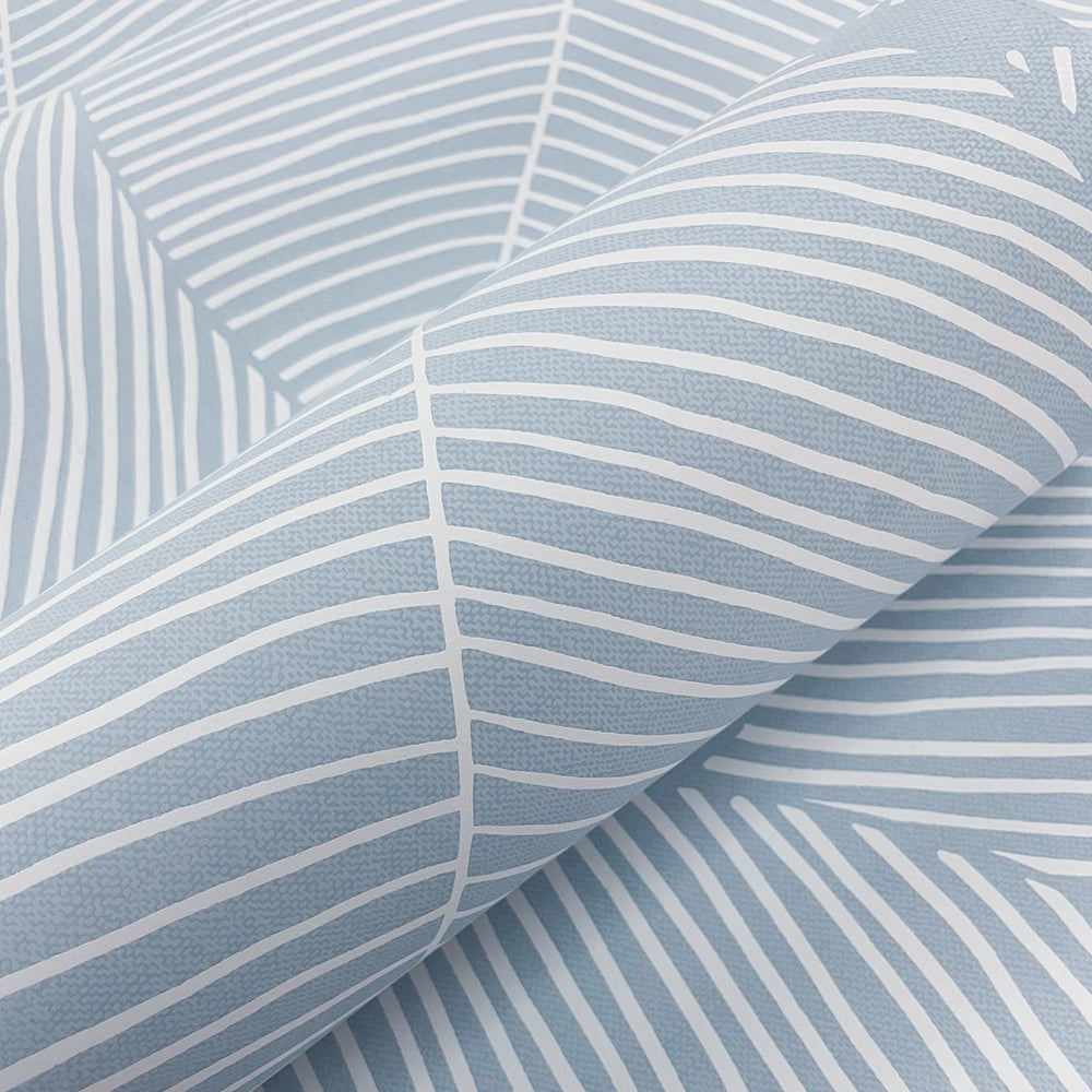 Blue leaf peel and stick wallpaper detail NW47502 from NextWall