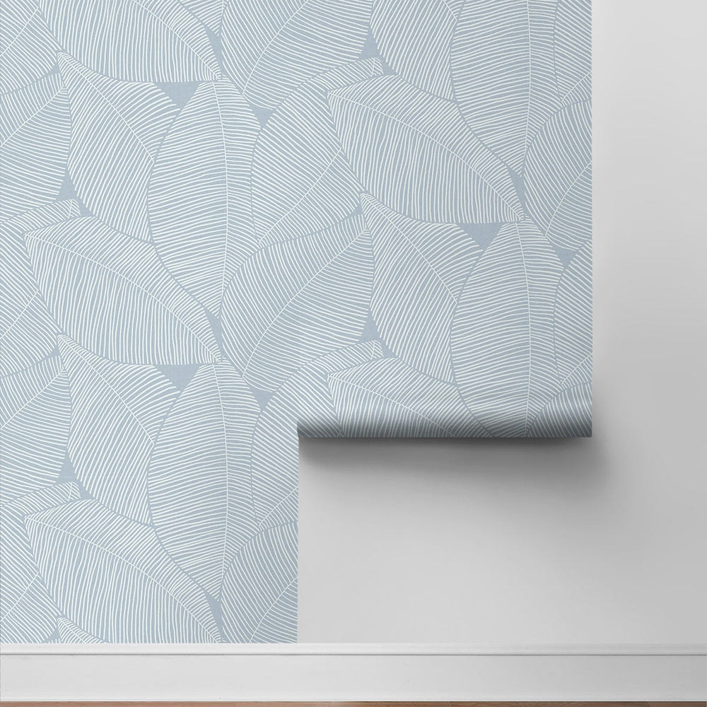 
                  
                    Blue leaf peel and stick premium wallpaper NW47502 from NextWall
                  
                