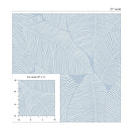 Blue leaf peel and stick wallpaper scale NW47502 from NextWall