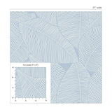 Blue leaf peel and stick wallpaper scale NW47502 from NextWall