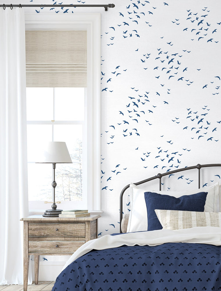 Bird peel and stick wallpaper coastal wall decor NW47602 from NextWall