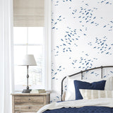 Bird peel and stick wallpaper coastal wall decor NW47602 from NextWall