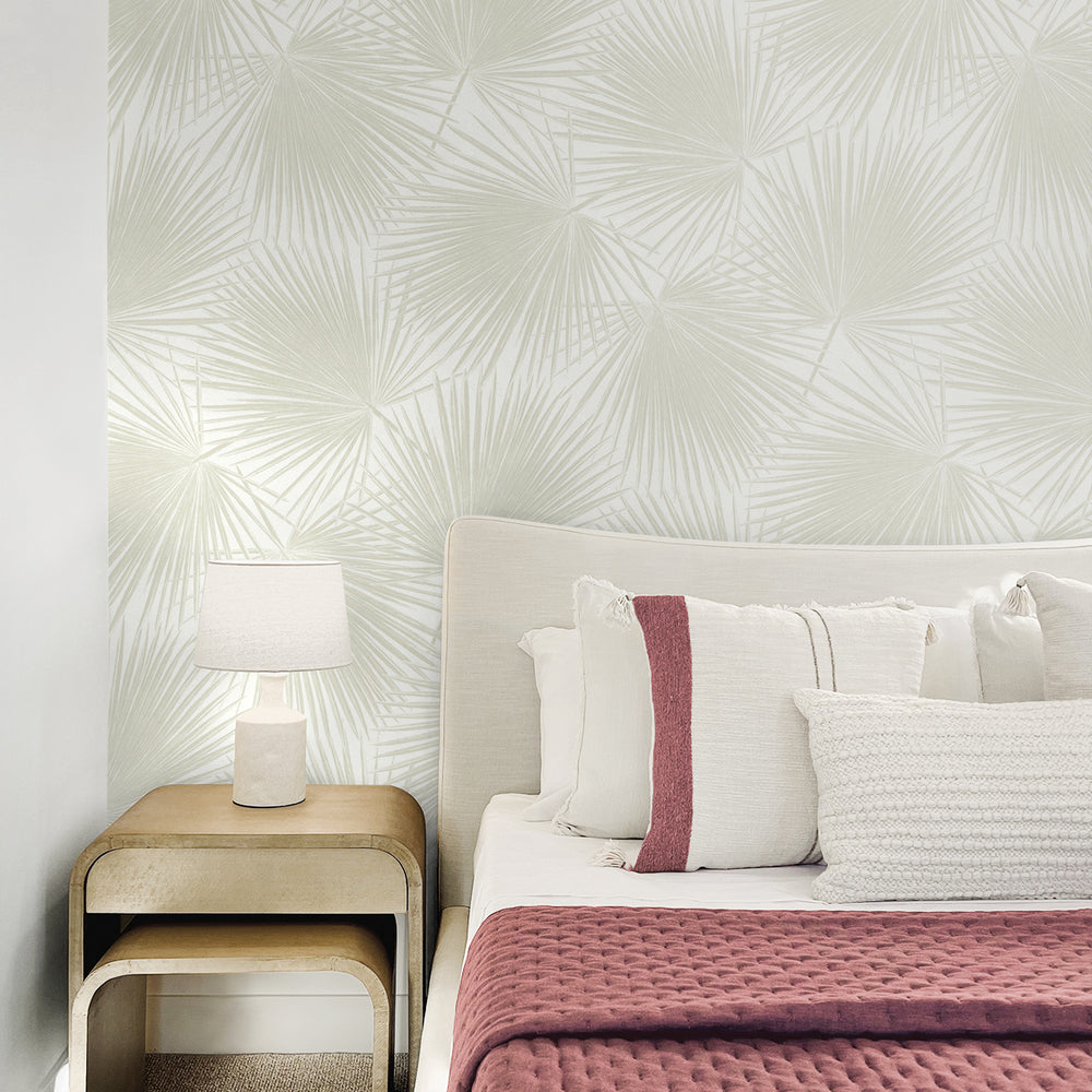 
                  
                    Palm leaf peel and stick wallpaper tropical bedroom NW47710 from NextWall
                  
                