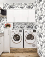 Watercolor floral peel and stick wallpaper laundry room NW47800 from NextWall