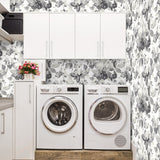 Watercolor floral peel and stick wallpaper laundry room NW47800 from NextWall