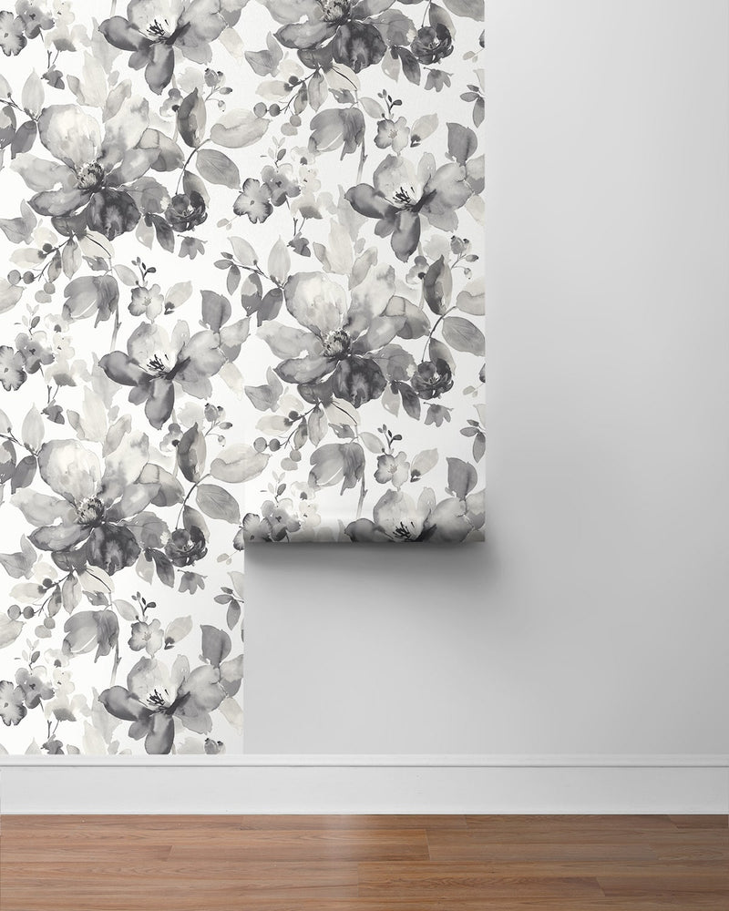 Watercolor floral peel and stick wallpaper roll NW47800 from NextWall