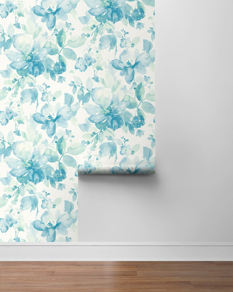 Watercolor floral peel and stick wallpaper roll NW47804 from NextWall