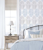 Palm leaf peel and stick wallpaper bedroom NW47900 from NextWall