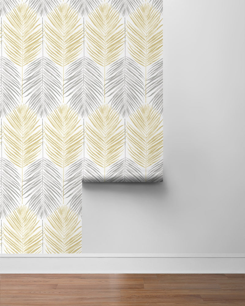 Palm leaf peel and stick wallpaper roll NW47903 from NextWall