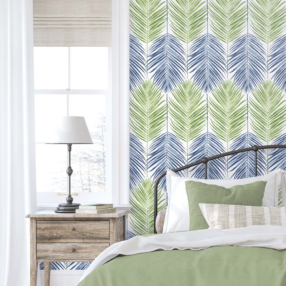 
                  
                    Palm leaf peel and stick wallpaper bedroom NW47904 from NextWall
                  
                