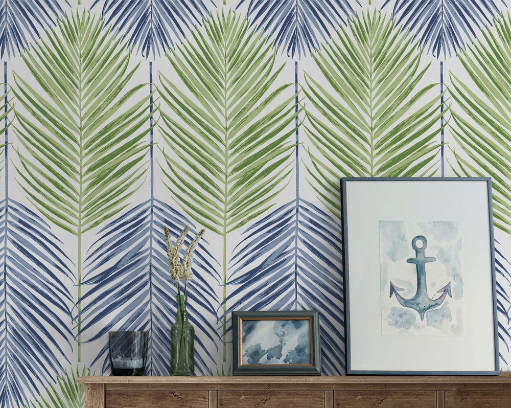 Palm leaf peel and stick wallpaper decor NW47904 from NextWall