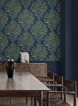 Vintage peel and stick wallpaper dining room NW48102 from NextWall