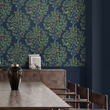 Vintage peel and stick wallpaper dining room NW48102 from NextWall