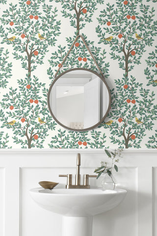 Vintage peel and stick wallpaper bathroom NW48104 from NextWall