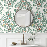 Vintage peel and stick wallpaper bathroom NW48104 from NextWall