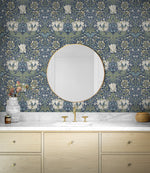 Vintage floral peel and stick wallpaper bathroom NW48202 from NextWall