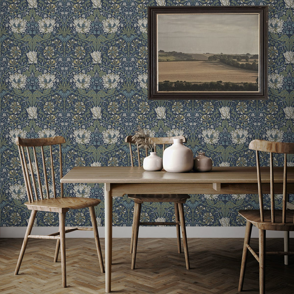 
                  
                    Vintage floral peel and stick wallpaper dining room NW48202 from NextWall
                  
                