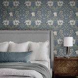Vintage floral peel and stick wallpaper bedroom NW48202 from NextWall