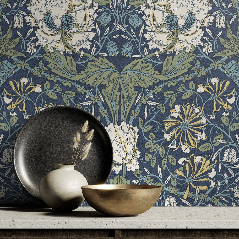 
                  
                    Vintage floral peel and stick wallpaper accent NW48202 from NextWall
                  
                