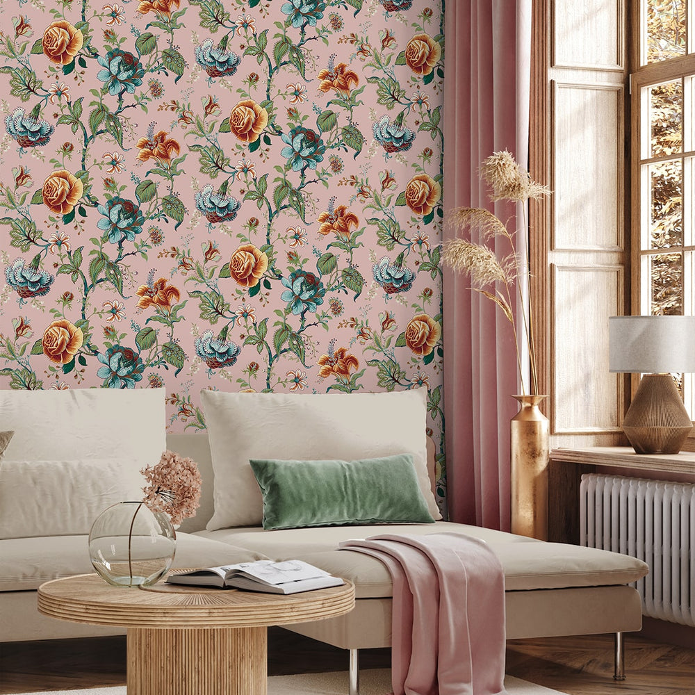 
                  
                    NW48601 jacobean floral peel and stick wallpaper sitting room from NextWall
                  
                