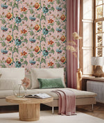 NW48601 jacobean floral peel and stick wallpaper sitting room from NextWall