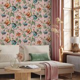 NW48601 jacobean floral peel and stick wallpaper sitting room from NextWall