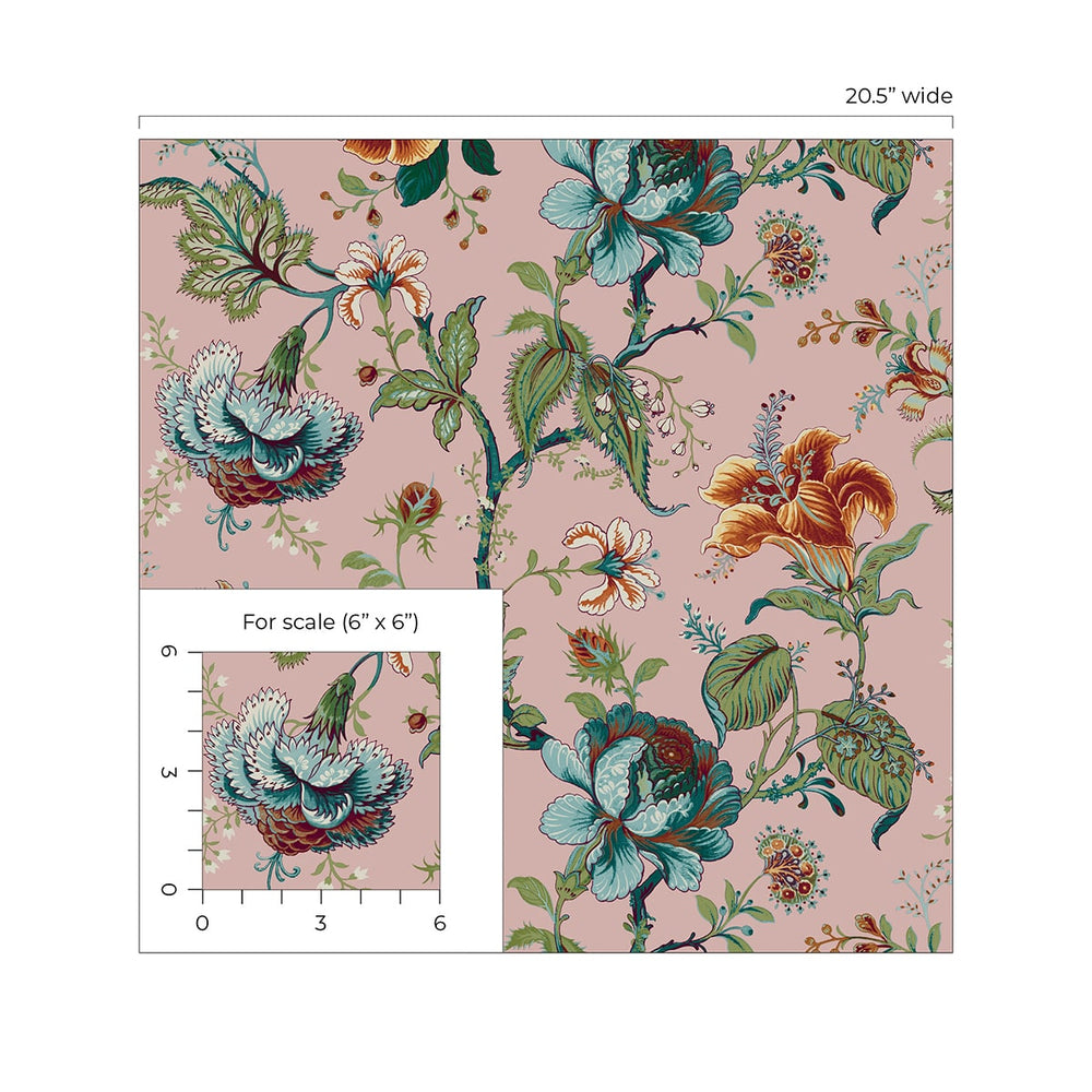 
                  
                    NW48601 jacobean floral peel and stick wallpaper scale from NextWall
                  
                