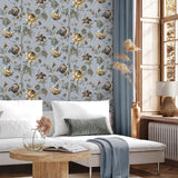 NW48609 jacobean floral peel and stick wallpaper sitting room from NextWall