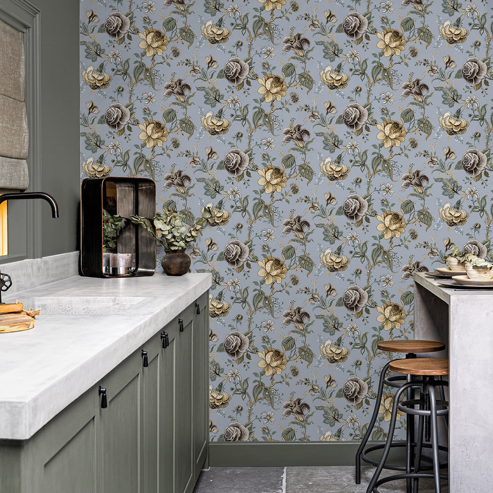 
                  
                    NW48609 jacobean floral peel and stick wallpaper kitchen from NextWall
                  
                
