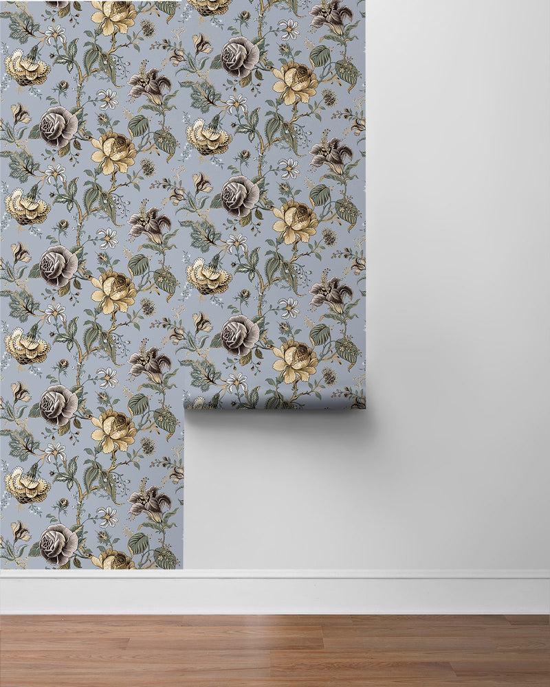 NW48609 jacobean floral peel and stick wallpaper roll from NextWall