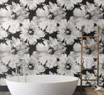 Floral peel and stick wallpaper bathroom NW49200 from NextWall