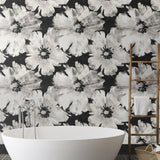Floral peel and stick wallpaper bathroom NW49200 from NextWall