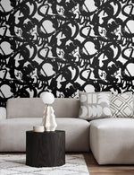 Abstract peel and stick wallpaper living room NW49500 from NextWall