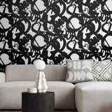 Abstract peel and stick wallpaper living room NW49500 from NextWall