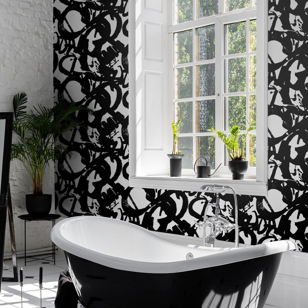 
                  
                    Abstract peel and stick wallpaper bathroom NW49500 from NextWall
                  
                