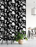 Abstract peel and stick wallpaper dining room NW49500 from NextWall