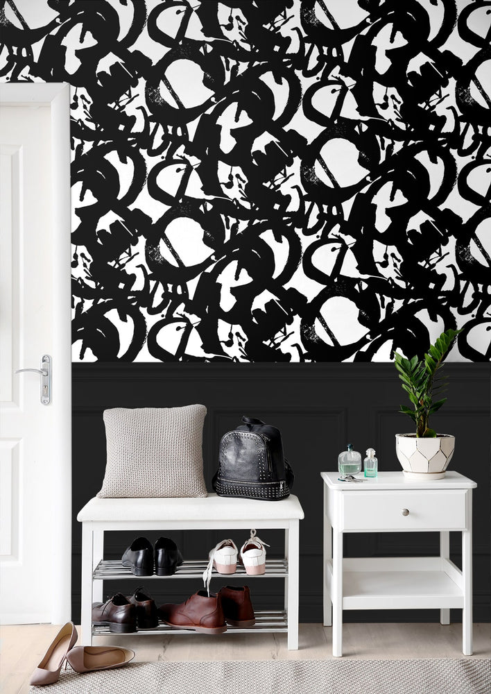 Abstract peel and stick wallpaper entryway NW49500 from NextWall