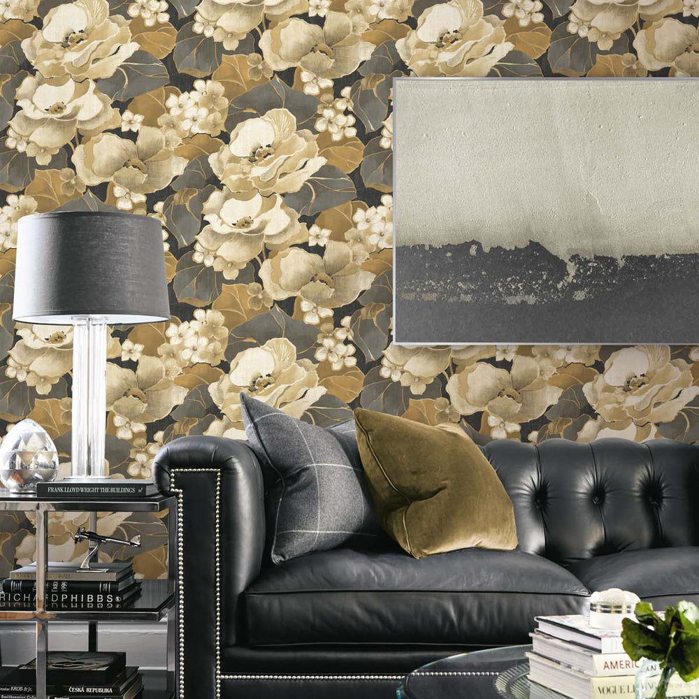 
                  
                    Floral peel and stick wallpaper living room NW49600 from NextWall
                  
                