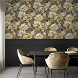 Floral peel and stick wallpaper dining room NW49600 from NextWall