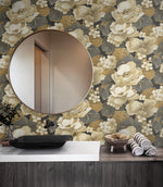 Floral peel and stick wallpaper bathroom NW49600 from NextWall