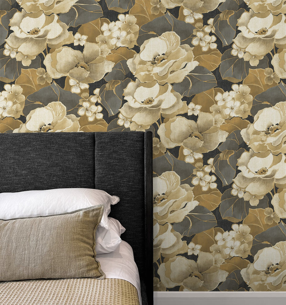 Floral peel and stick wallpaper accent NW49600 from NextWall