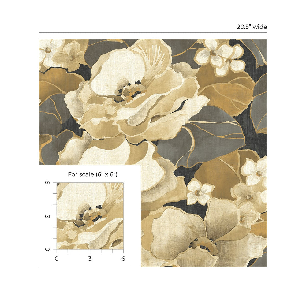 Floral peel and stick wallpaper scale NW49600 from NextWall