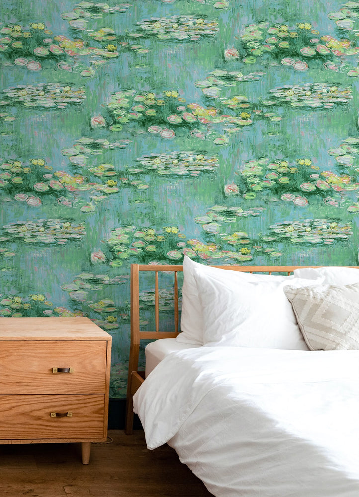 Impressionistic peel and stick wallpaper bedroom NW50004 from NextWall