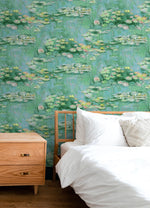 Impressionistic peel and stick wallpaper bedroom NW50004 from NextWall