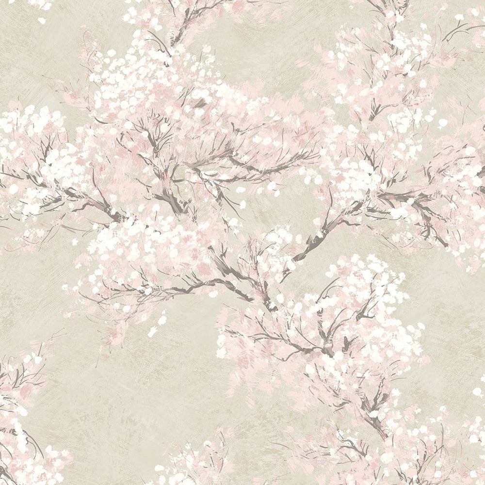 Cherry blossom floral impressionistic peel and stick wallpaper NW50101 from NextWall
