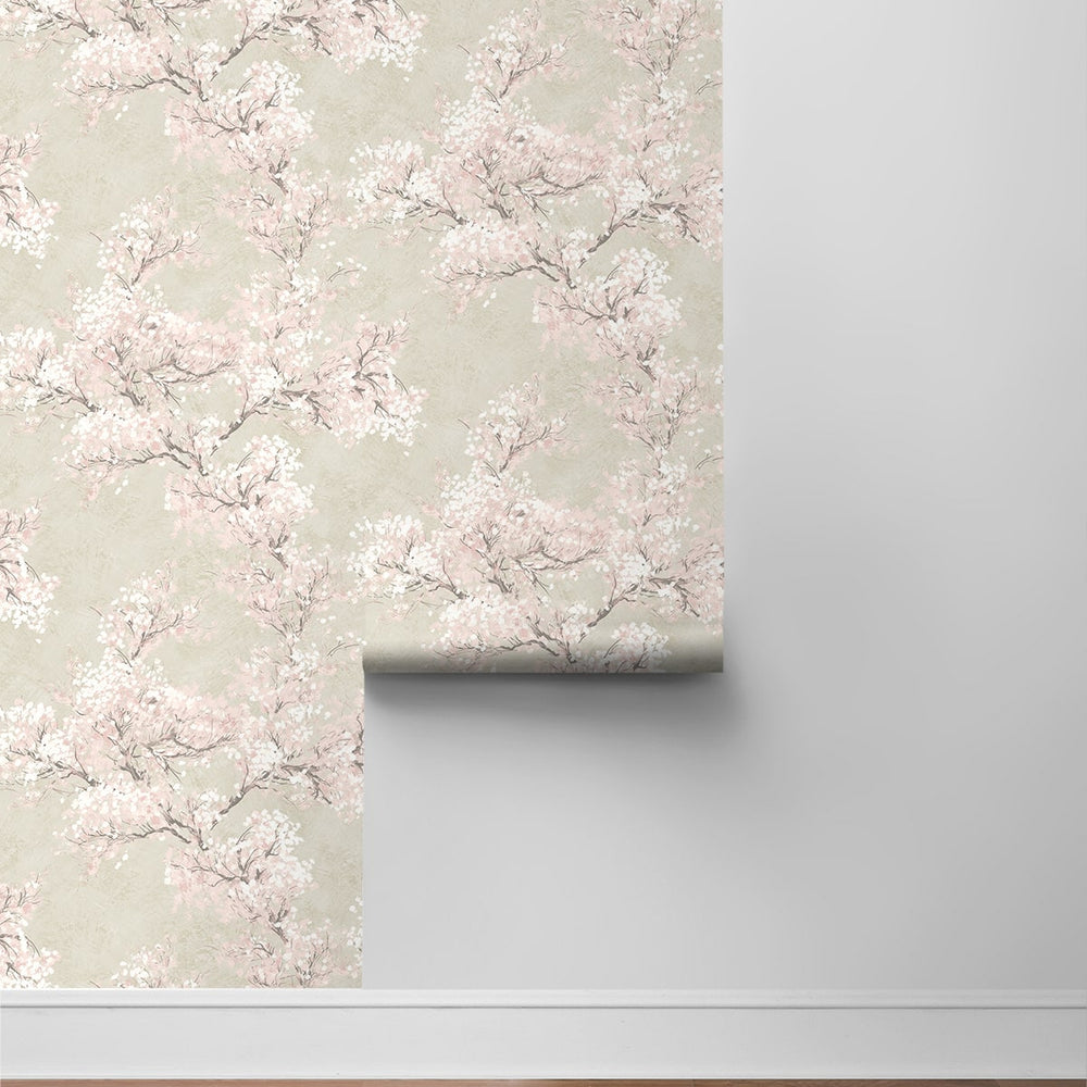 
                  
                    Cherry blossom floral impressionistic peel and stick wallpaper roll NW50101 from NextWall
                  
                