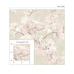 Cherry blossom floral impressionistic peel and stick wallpaper scale NW50101 from NextWall