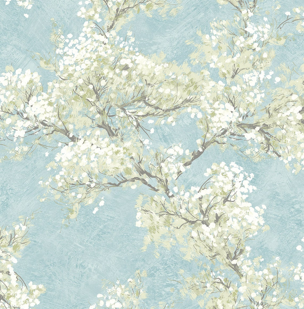 Cherry blossom floral impressionistic peel and stick wallpaper NW50102 from NextWall