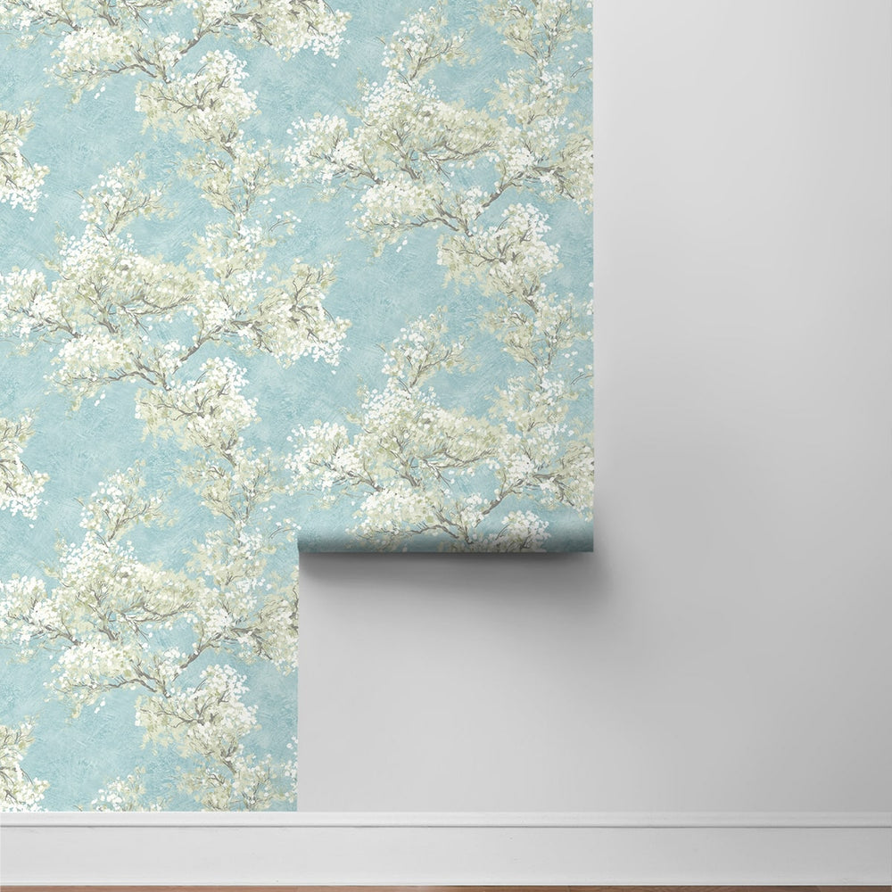
                  
                    Cherry blossom floral impressionistic peel and stick wallpaper roll NW50102 from NextWall
                  
                