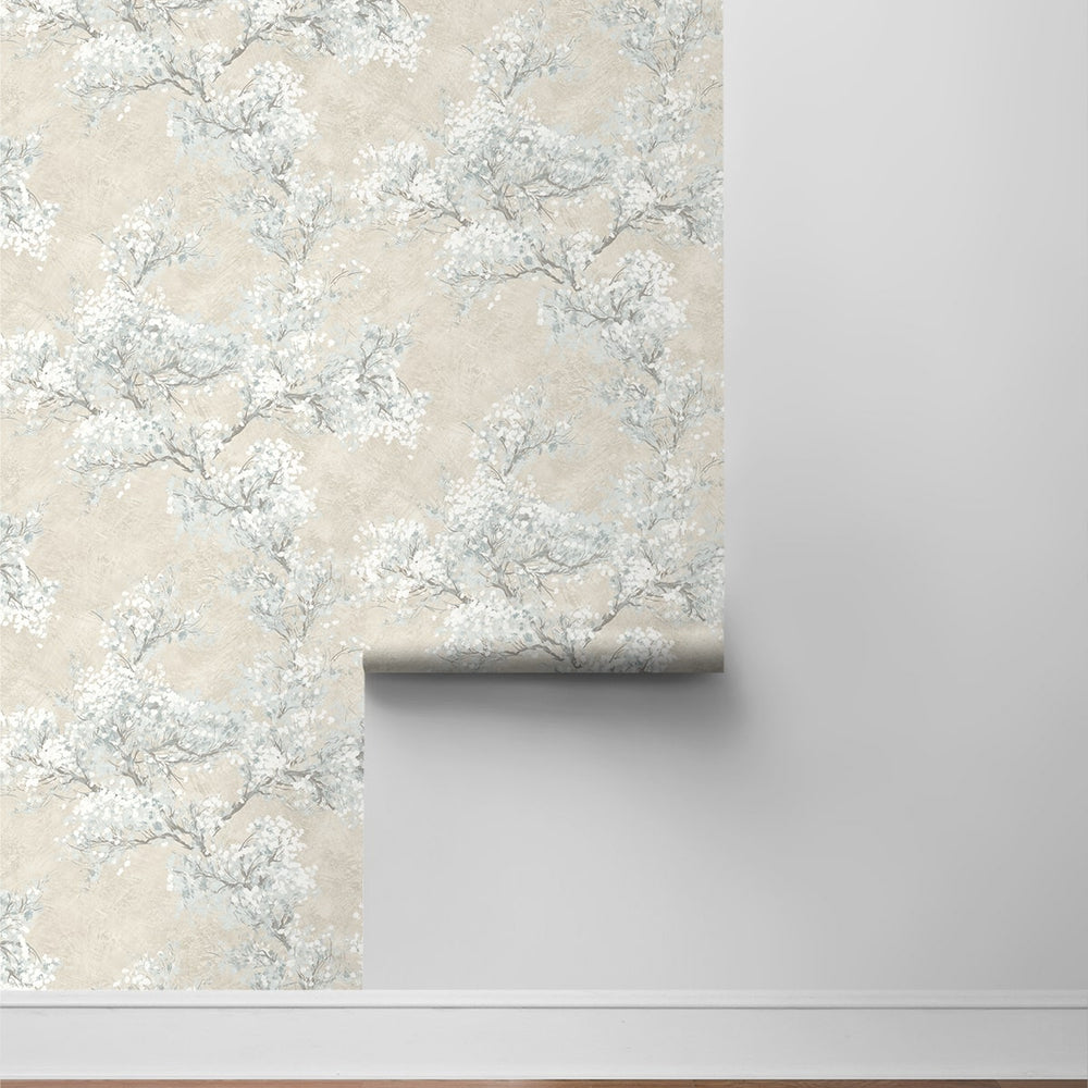 
                  
                    Cherry blossom floral impressionistic peel and stick wallpaper roll NW50105 from NextWall
                  
                